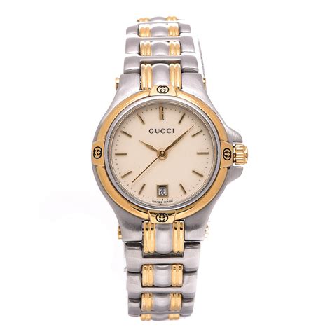 Gucci 9040L 26mm Gold Dial Day Quartz Women's Watch From .